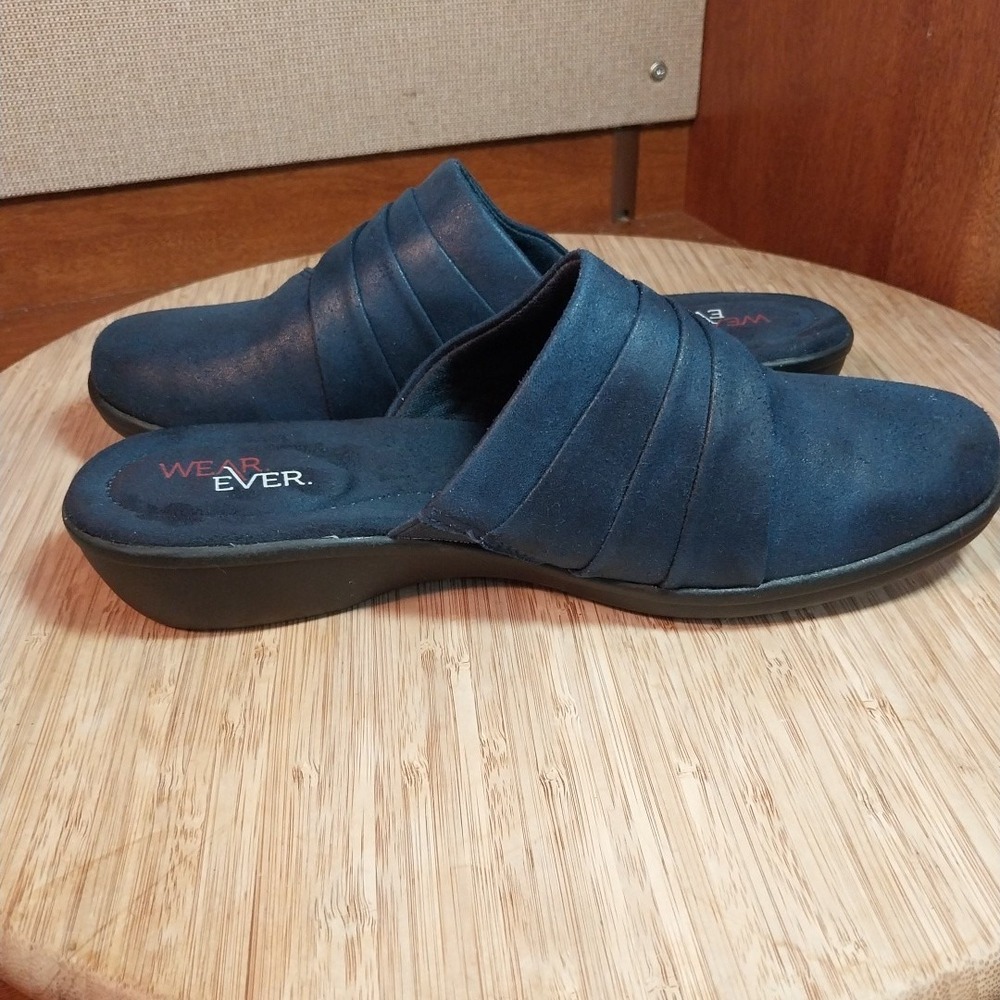Wear Ever Womens Doriz Navy Blue Comfort Mules Size 8.5M Doleman Slip-On Shoes - Picture 8 of 9